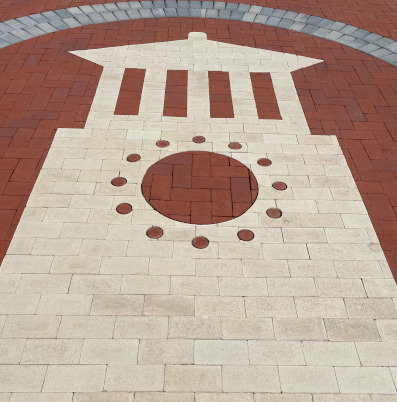 chautauqua bell tower brick walk art