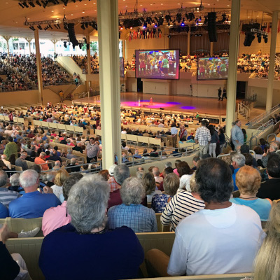 inside view of amphitheater during an event